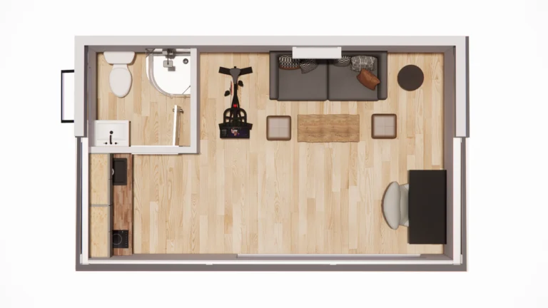12x16 ADU Floor Plan - Modern Shed