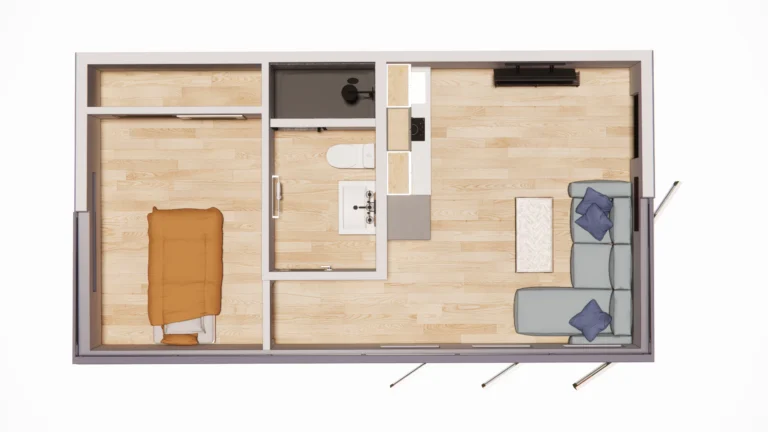 14x26 ADU Floor Plan - Modern Shed