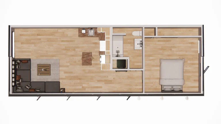 16x44 ADU Floor Plan - Modern Shed